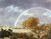 Autumn Landscape with Rainbow unknow artist